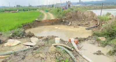  हेटौंडामा सडक भासिएर गाडी बेपत्ता, चालक र सहचालक सकुशल 
