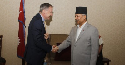  उपराष्ट्रपति यादव र बेलायतका राजदूत फेनबीच शिष्टाचार भेट 