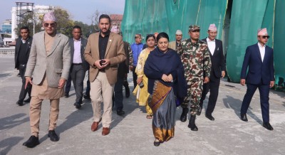  सिंहदरबारका क्षतिग्रस्त संरचना चाँडै पुनःनिर्माण हुनेमा पूर्वराष्ट्रपति भण्डारीको विश्वास 