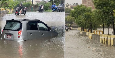  शुक्रबार दिउँसो परेको वर्षाले धोबीखोला करिडोर डुबानमा 