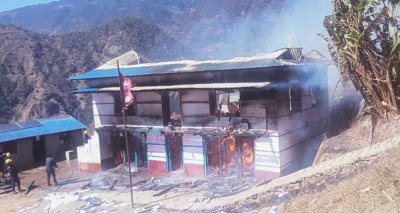  लिखुपिके गाउँपालिका कार्यालयमा आगलागी, सरकारी कागजात नष्ट 