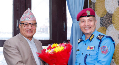  प्रमुख निर्वाचन आयुक्त र प्रहरी महानिरीक्षक कार्कीबीच निर्वाचन सुरक्षाबारे छलफल 