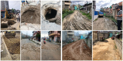  वर्षाले बिग्रिएका कागेश्वरी मनोहरा-७ का सडक मर्मत तीव्र 