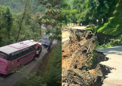  कृष्णभिर सडक भासिएपछि वैकल्पिक मार्गबाट सवारी सञ्चालन, पुनःनिर्माणका लागि अध्ययन हुँदै 
