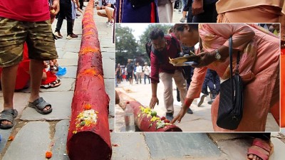  इन्द्रजात्राको लिङ्गो साइतअनुसार नगर प्रवेश गराइयो 