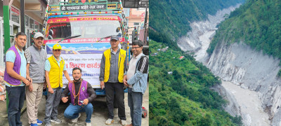  भोटेकोसी बाढीपीडितको घरदैलोमा लायन्स क्लब ओमकार : विदुरका १४१ पीडितलाई हातैमा राहत 