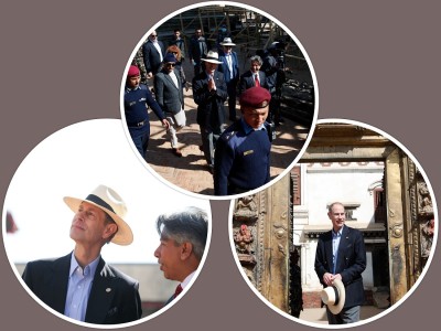  बेलायती राजकुमारले गरे भक्तपुर दरबार क्षेत्रको अवलोकन 