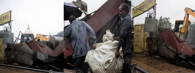  काठमाडौं महानगरले थापाथलीस्थित राम मन्दिर परिसरका अनधिकृत संरचना हटायो 