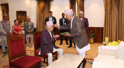  राष्ट्रपति पौडेलद्वारा शुभ साइतमा बडादसैँको टीका ग्रहण 