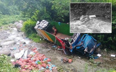  मकवानपुरमा तरकारी बोकेको ट्रक दुर्घटना हुँदा एकको मृत्यु, चालक घाइते 