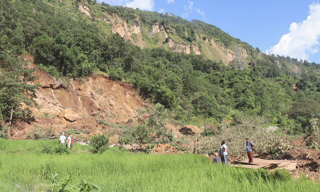 पहिरोले लामाबगरका चार घर र दुई गोठ पुरिए, एक जना घाइते