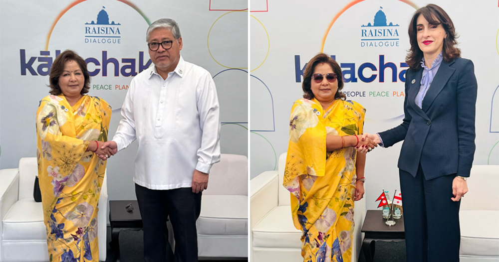 परराष्ट्रमन्त्रीद्वारा फिलिपिन्स र जर्जियाका विदेशमन्त्रीसँग छुट्टाछुट्टै भेट