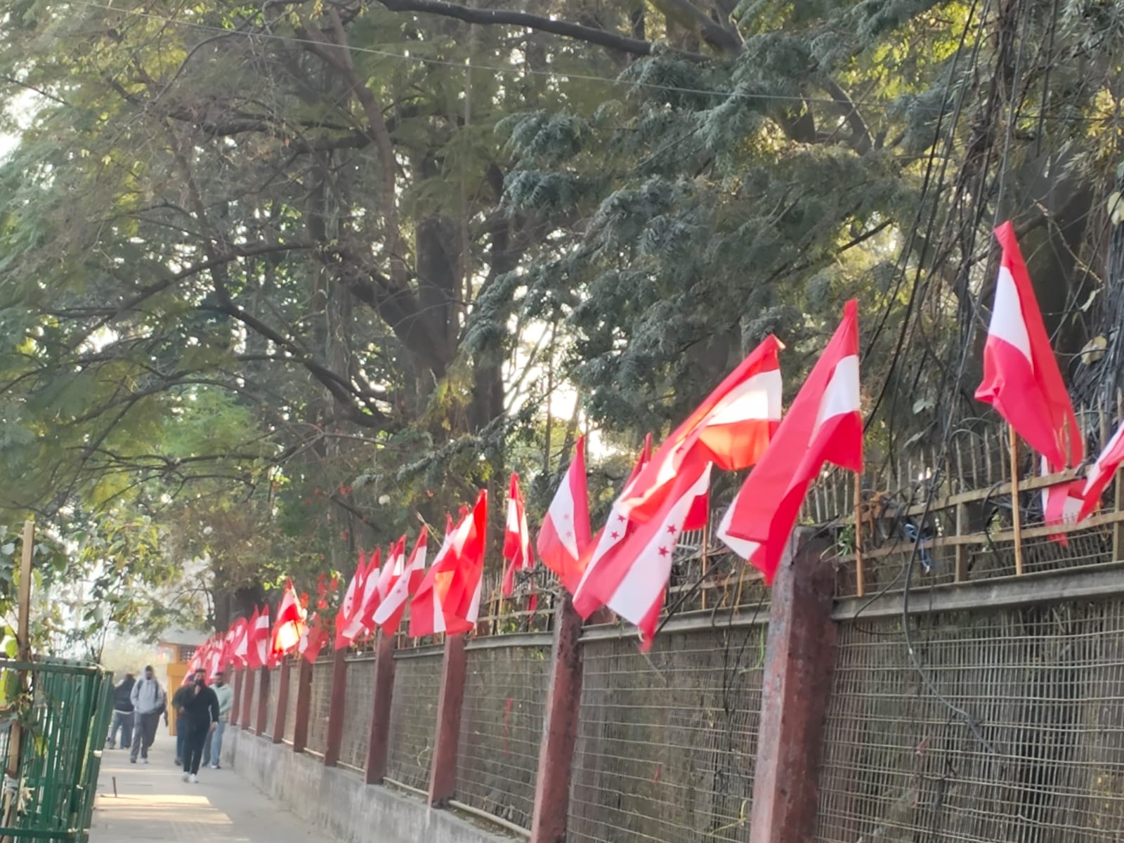 कांग्रेसका झण्डाले सिँगारिए उपत्यकाका सडक